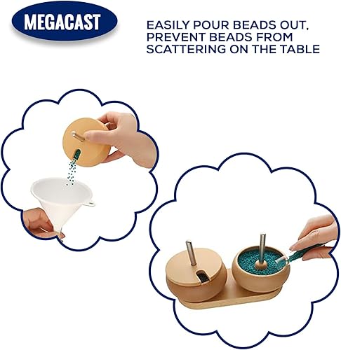 Miniatura 6 de MegaCast Kit giratorio de cuentas para hacer joyas, semillas de bricolaje, cuentas de arcilla, cuentas de cintura, pulseras con 2 cuencos y 2 agujas