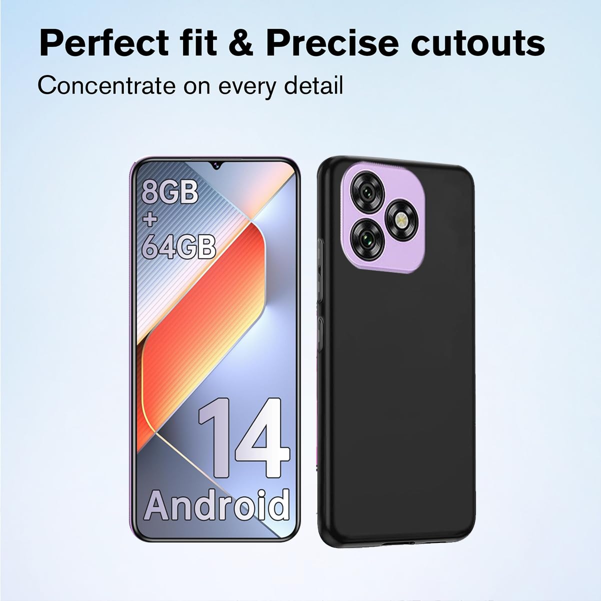 HuiYouMY 2-in-1 Case Compatible with Oukitel C53 Cover with 1 Pack Tempered Glass Screen Protector for Oukitel C53 - Image 4