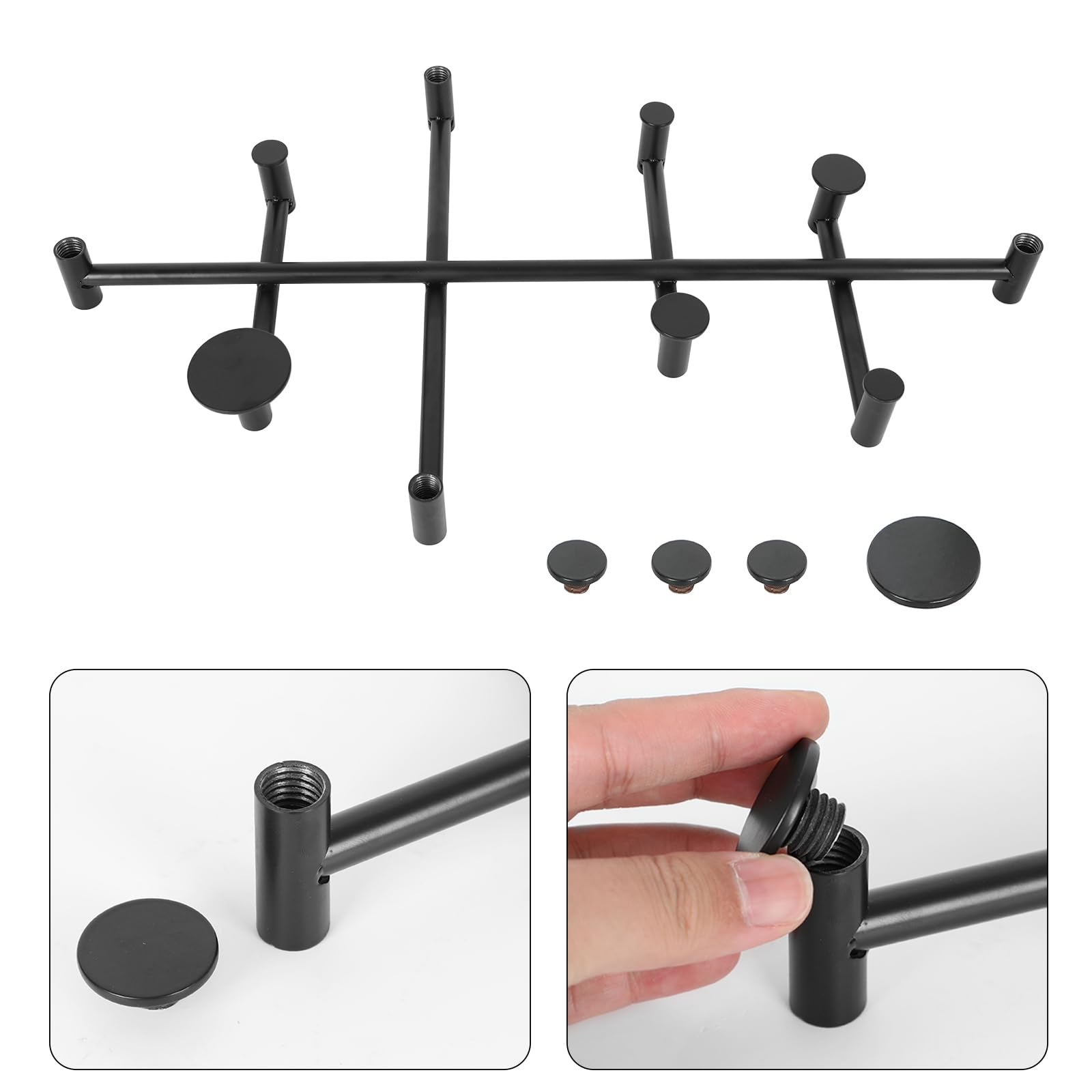 Appendiabiti da Parete e da Muro Moderno per Ingresso,Attaccapanni Elegante,Ideale per Mobili e Accessori d'Ingresso,Appendi Abiti per Muro per Ingresso,Soggiorno,Camera da letto (Nero)