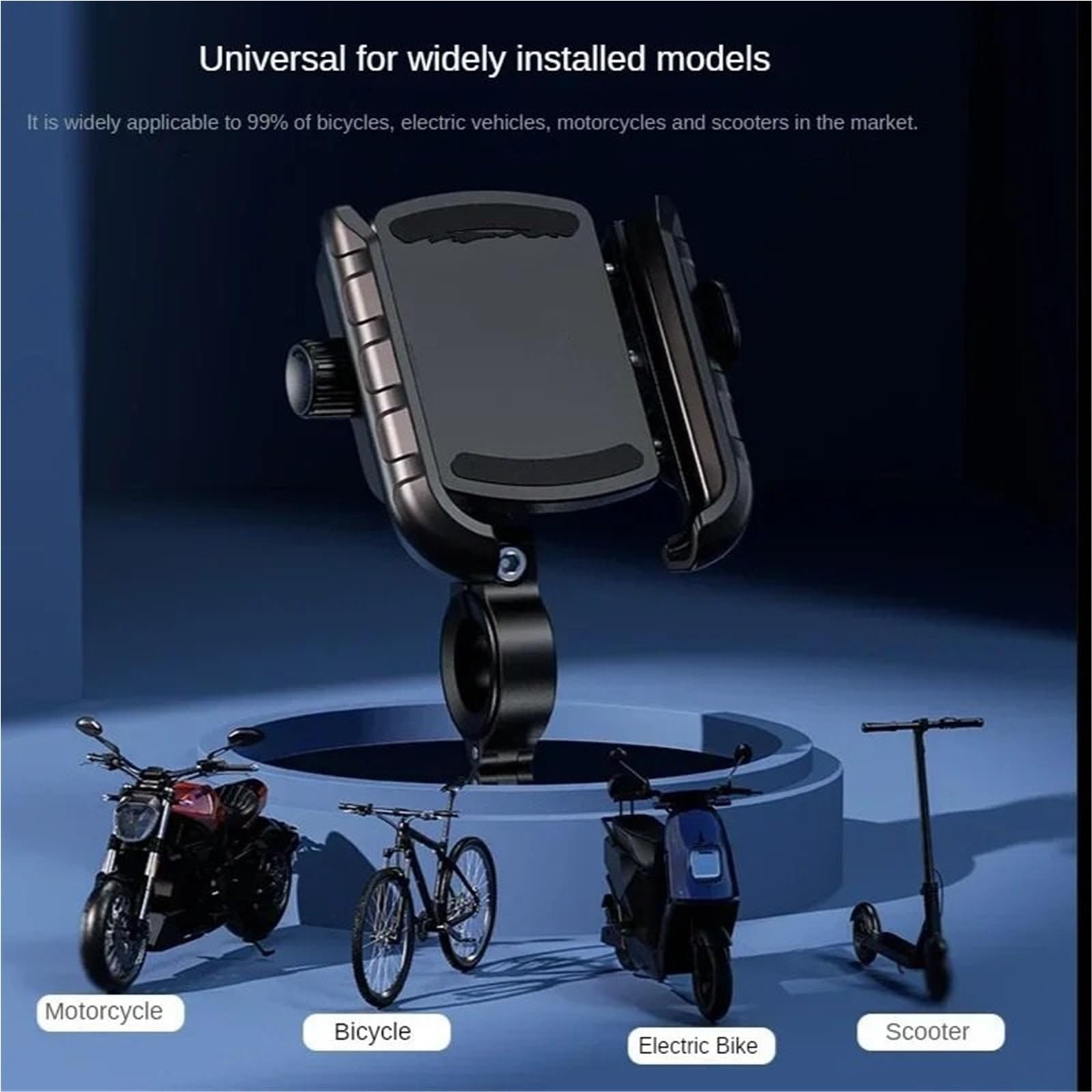 Soporte Movil Coche Supporto per telefono per moto Blocco e rilascio Supporto per staffa per manubrio per bicicletta per moto per supporto per retrovisore da 5,4-7,2 pollici Accesorios Coche(Rear-view