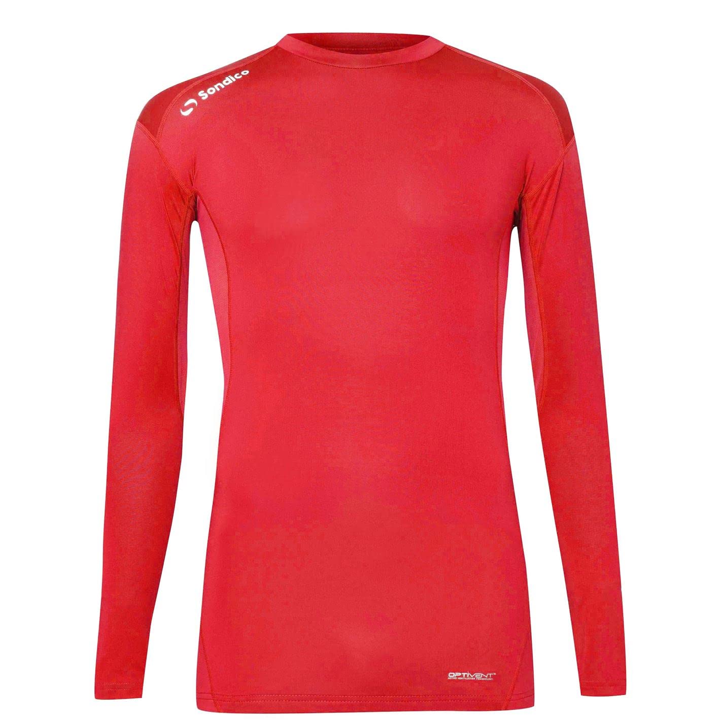 Sondico Mens Base Core Long Sleeve Base Layer Top Red L