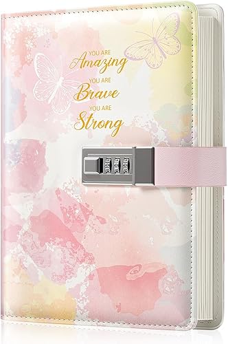 Miniatura 3 de Diario con candado para niñas, juego de diario de 30 piezas, diario para niños con cerradura, cuaderno de cuero, bolsa para lápices, 8 bolígrafos de