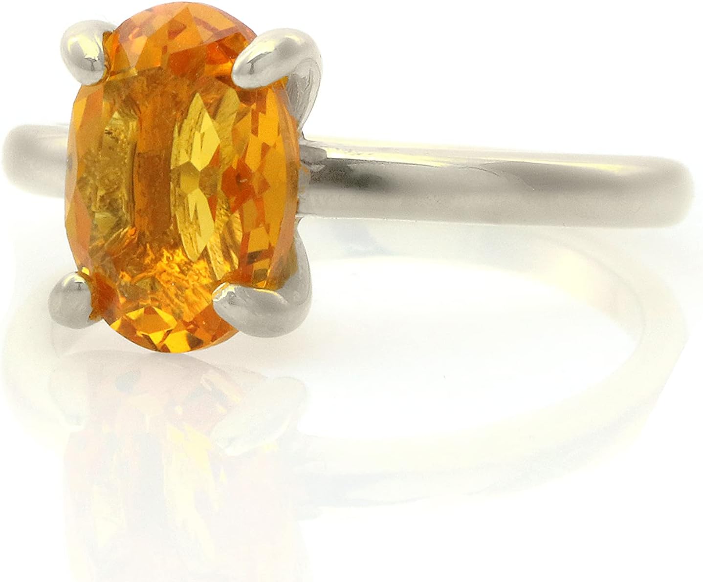 Dainty Yellow Citrine Ring - Delicate Oval Birthstone Ring for Women - Engagement, Promise, Gemstone Jewelry - Custom Material & Size - with Box