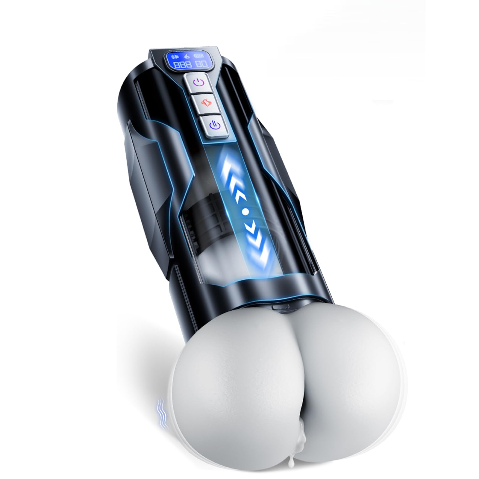 Masturbieren für Männer Masturbator, Sex Spielzeug für die Männer - Realistisches Po-Design, Taschenmuschi Masturbatoren mit Heizfunktion & 10Vibrationsmodi 7Stoßmodi, Sexspielzeug Penispumpe