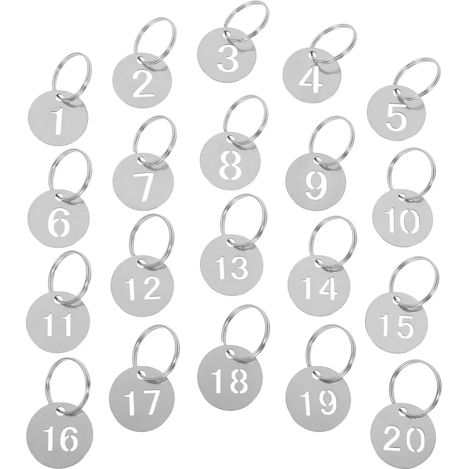 Stainless Steel Number Plate Keychains Label-keycaps Lanyard Covers Ring Round Numbered Tags Metal Locker per Classify(101-150)