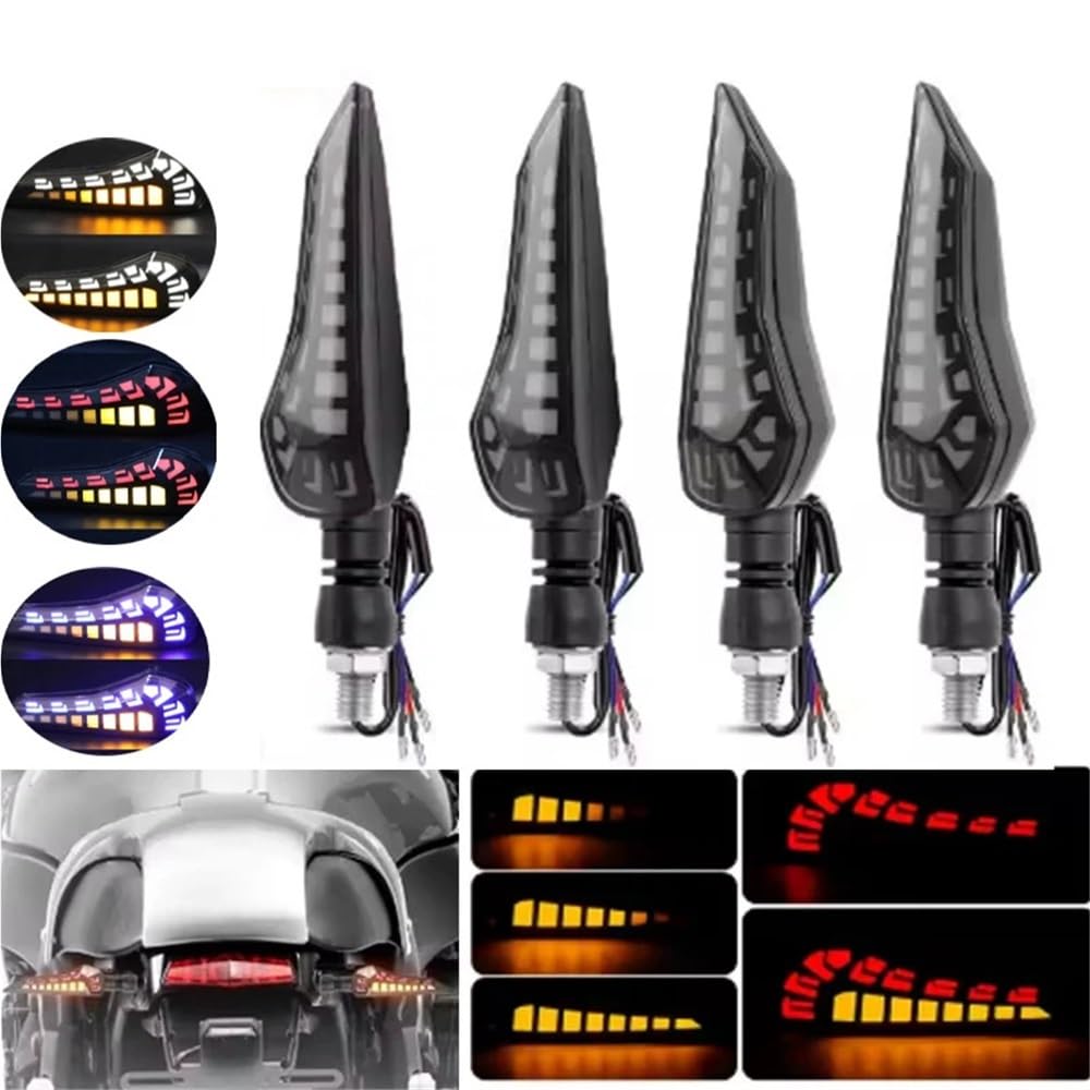 Faro Posteriore Stop Running M10 LED Indicatore di direzione per motocicletta Luce stop freno direzionale sequenziale DRL 12V Indicatori per