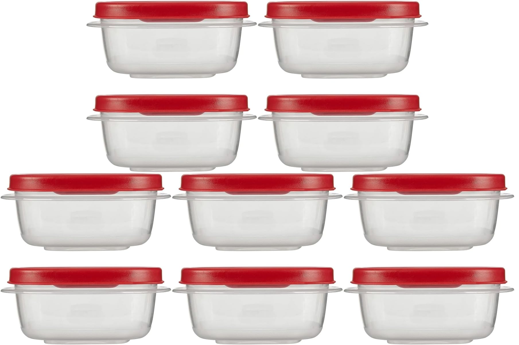 Food Storage Containers, Rubber Maid, Red, 1.25 Cup Food Storage Containers, 20 Piece Set, Easy Find Lids, 10 Containers, 10 Lids