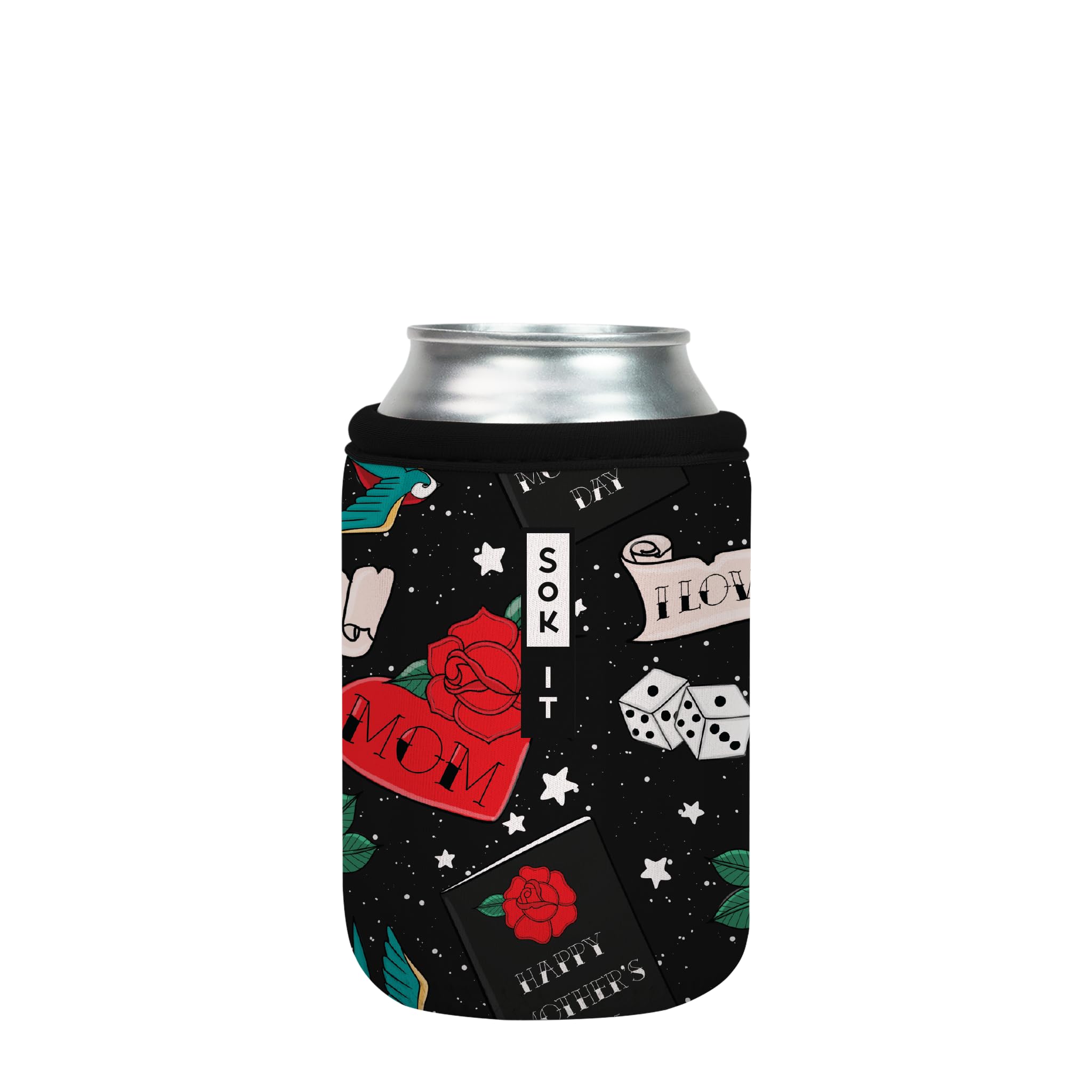 Sok It CanSok Sleeve for Beer & Soda Insulated Neoprene Cover (Heart & Soul, 12oz Can Sleeve)