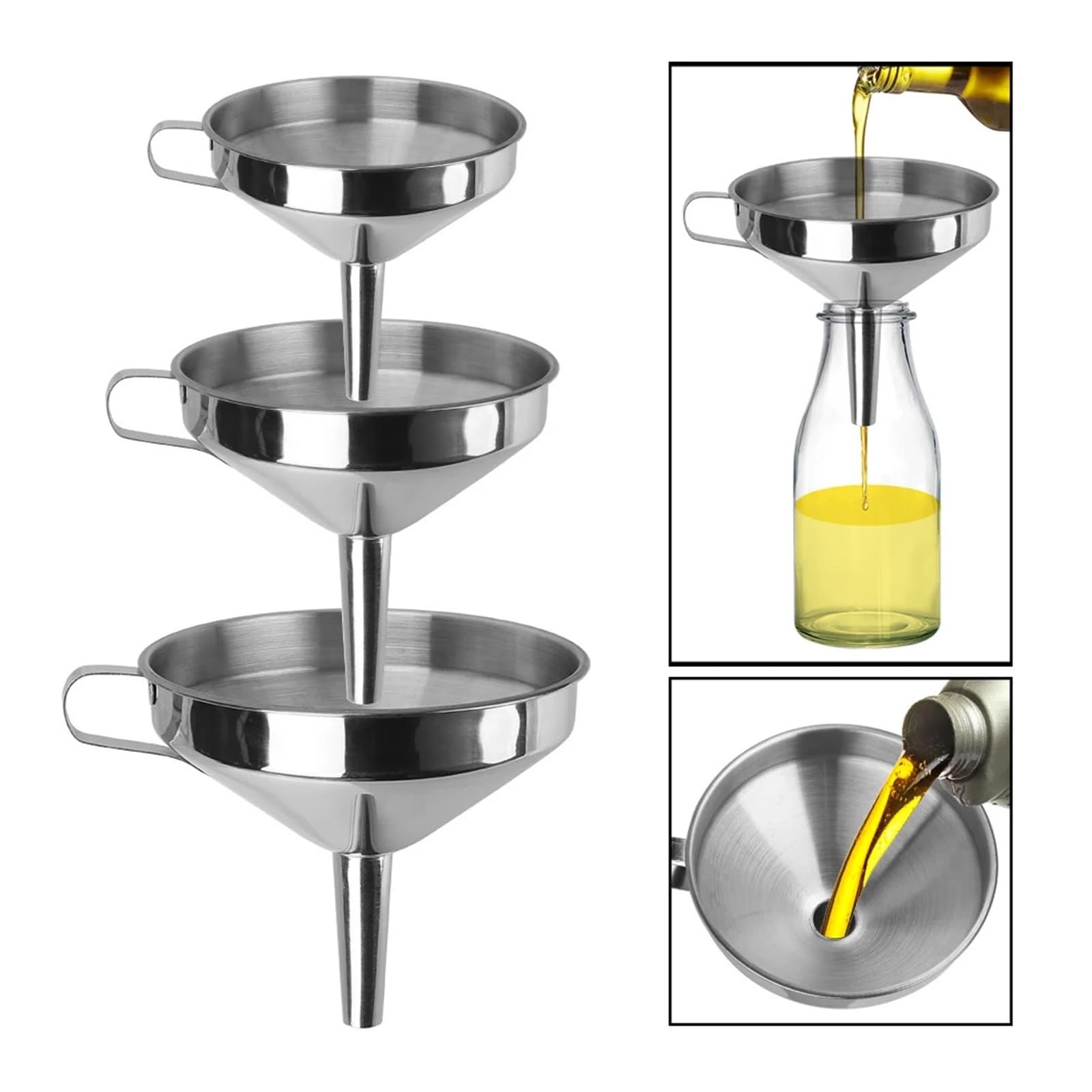 con Filtro Desmontable for enlatar Herramientas de Cocina Barra de Acero Inoxidable Vino Cerveza Aceite Frasco Embudo(S)