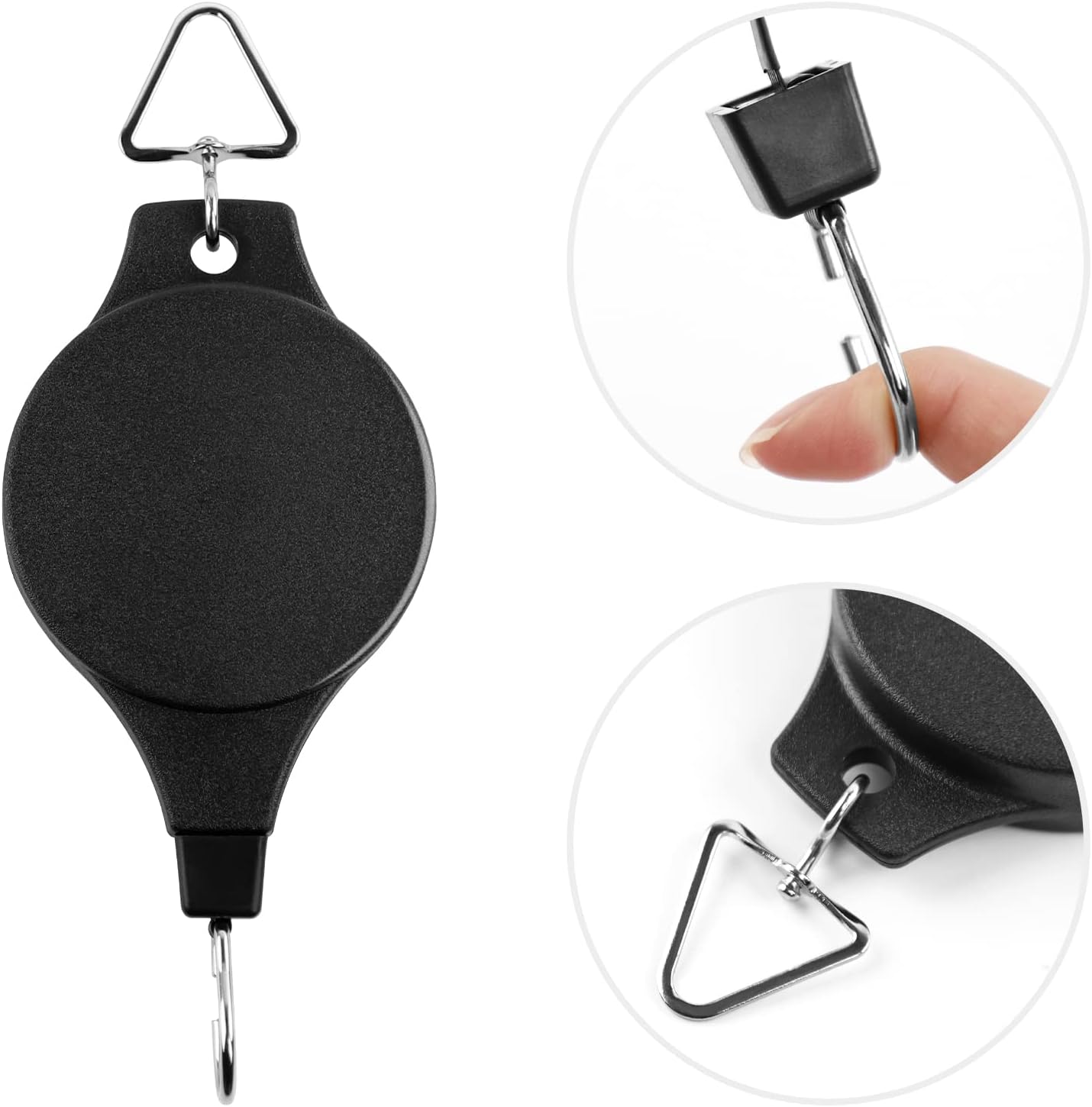 2 Pack Plant Hook Pulley Retractable Plant Hook Hanger for Hanging Garden Plants Flower Baskets Flowerpots and Birds Feeder in Adjustable Height Easy Way to Care for Your Hanging Plants (Black)