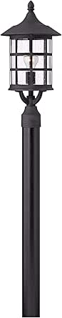 Hinkley Freeport 10" Post Top or Pier Mount Outdoor Lantern, Aluminum, New England Design, Clear Seedy Glass, Black Finish, Post not Included