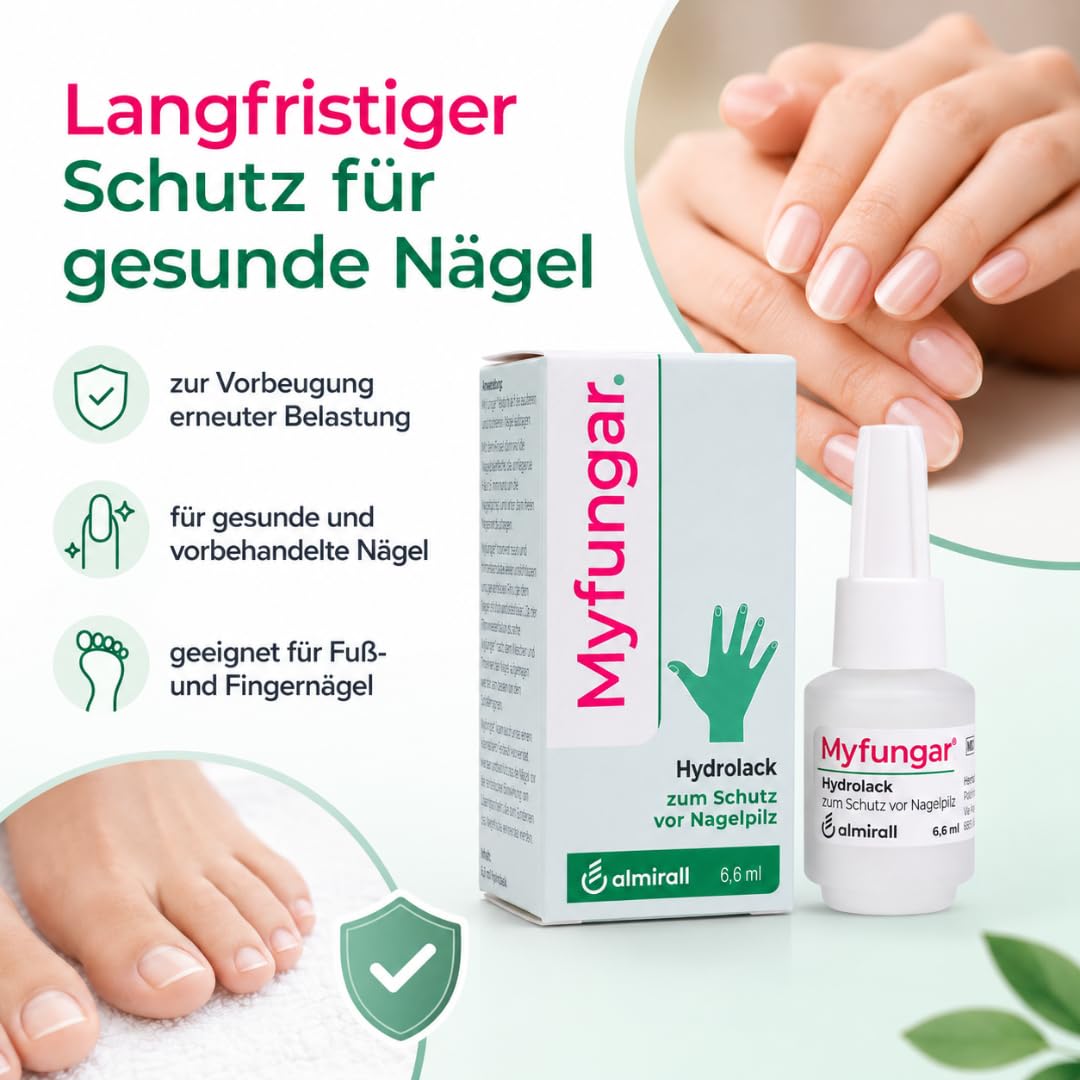 Hydrolack 6,6 ml I Nagellack für Fuß- & Fingernägel I mit Pharma Perle (3x) | täglich anwendbar, wasserlöslicher Schutzfilm, Nagelpflege