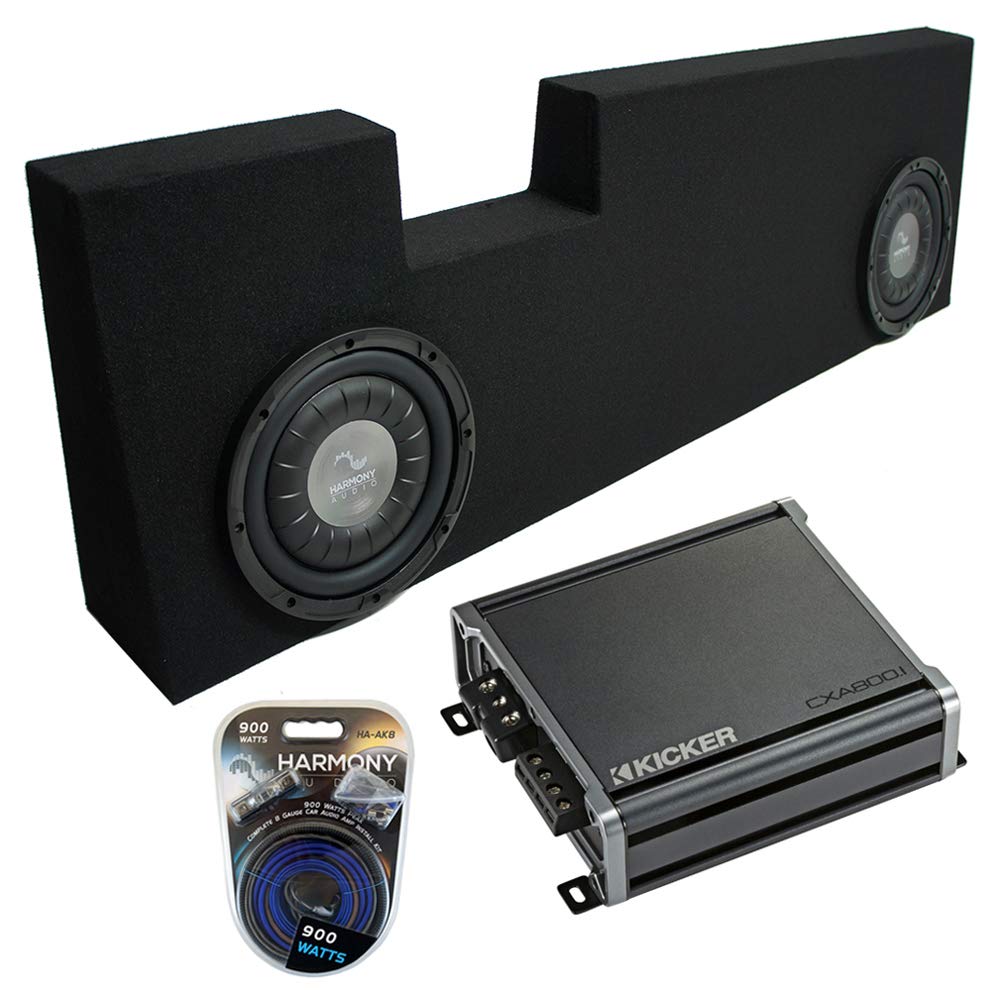 Harmony Audio F124 Compatible with Compatible with 2001-2014 Ford F250 F350 Super Crew Truck Dual 12 Sub Box & CXA800.1
