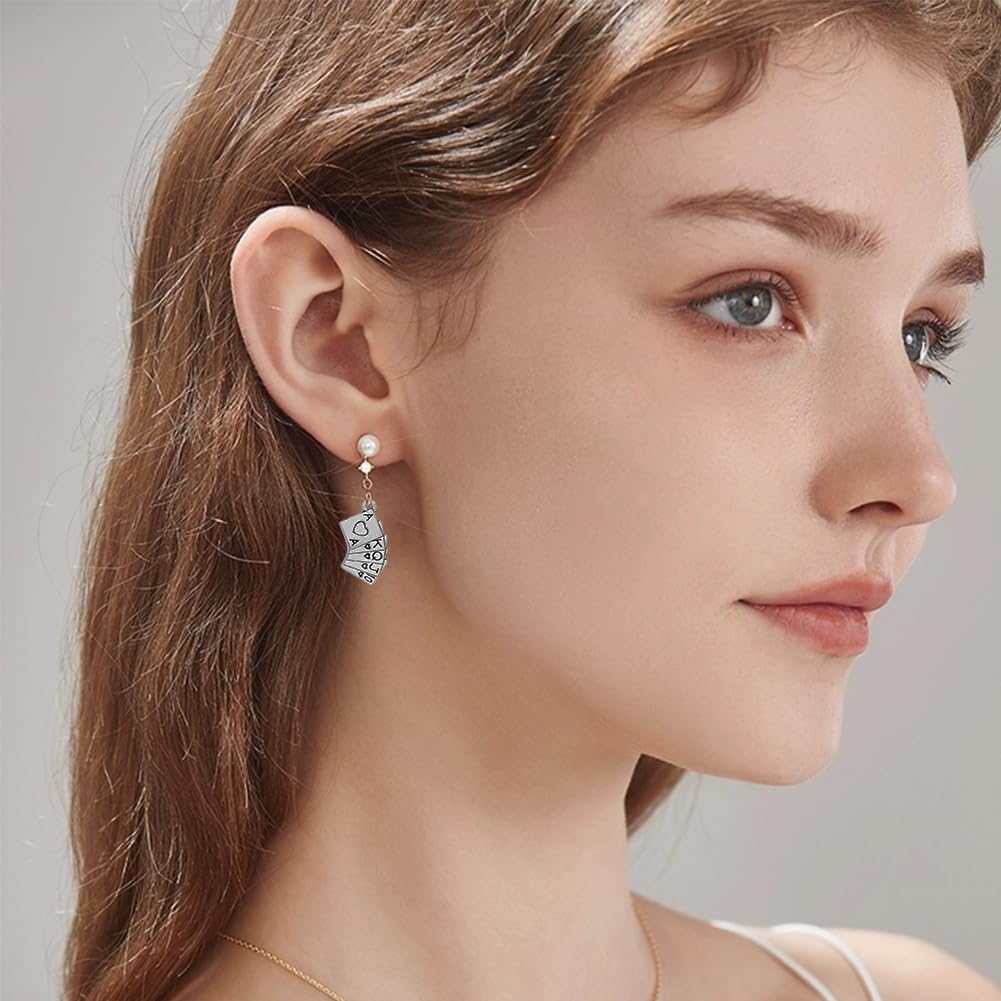 60Pcs 2 Colors Tibetan Style Poker Games Pendants Mixed Color Playing Card Alloy Charms Poker-themed Necklace Pendants Punk Style Dangle Pendant Charms for Fashion Jewelry Gifts - Image 6