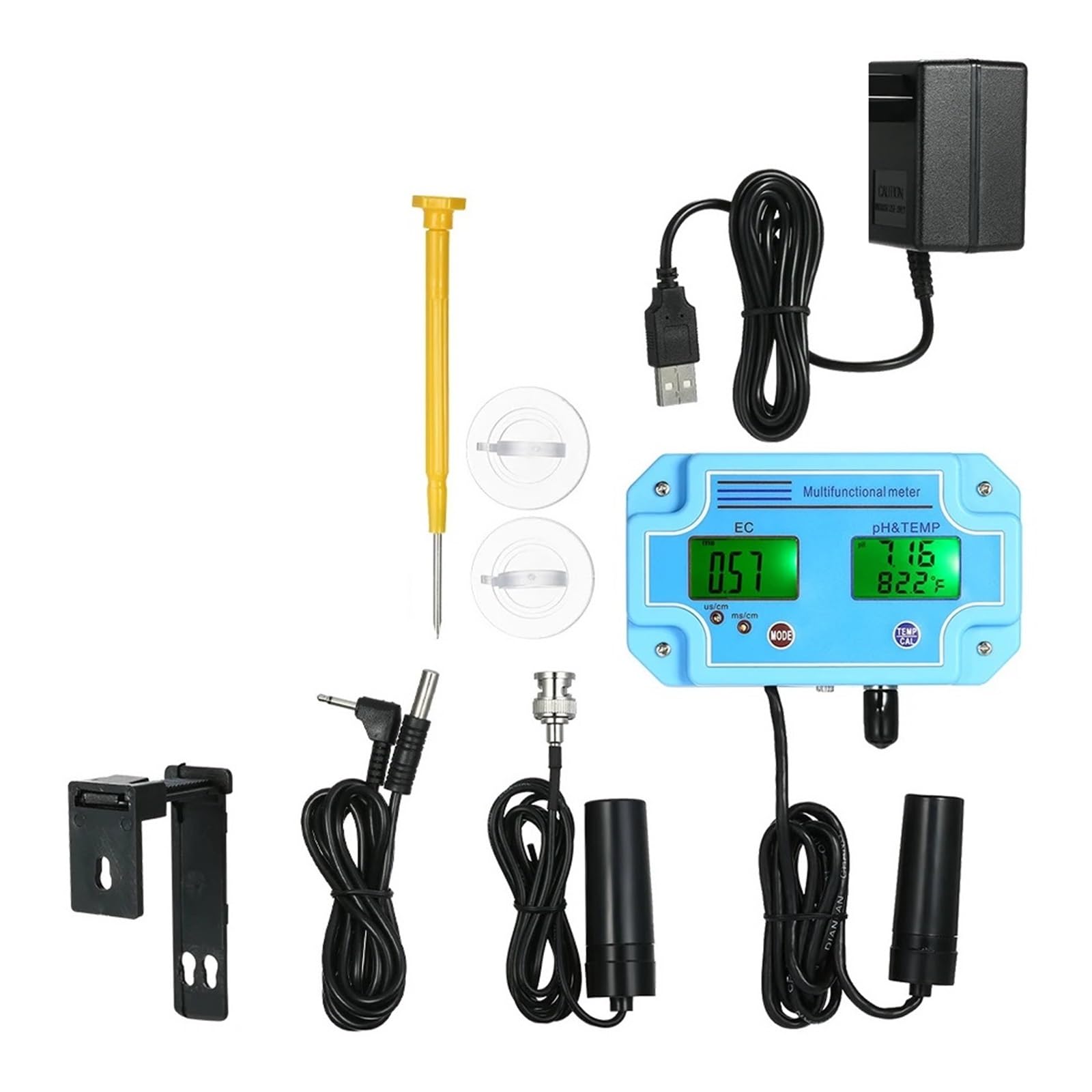 Miernik PH/EC/TEMP 3w1 Detektor Wody Cyfrowy LCD Tri Wielofunkcyjny Monitor Jakości Wieloparametrowy Tester Szybkie I DokłAdne Wykrywanie