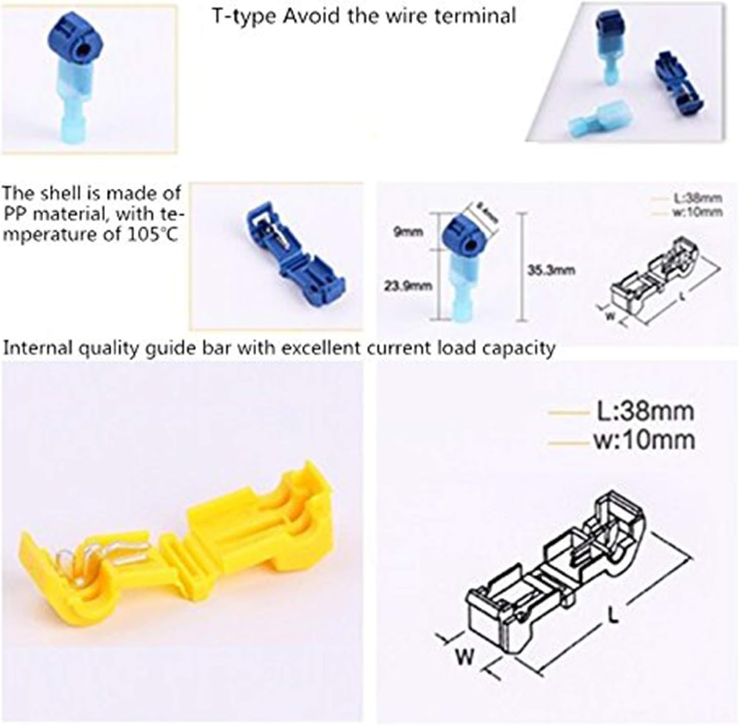 Salipt Quick Splice Solderless Terminals and T-Tap Electrical Connector Assortment Set, 125 Pieces with Case
