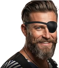 Adult Pirate Eye Patch – Black Elasticated Fancy Dress Costume Accessory for Men & Women | Captain Buccaneer Prop for Halloween, Stag Dos & Themed Parties
