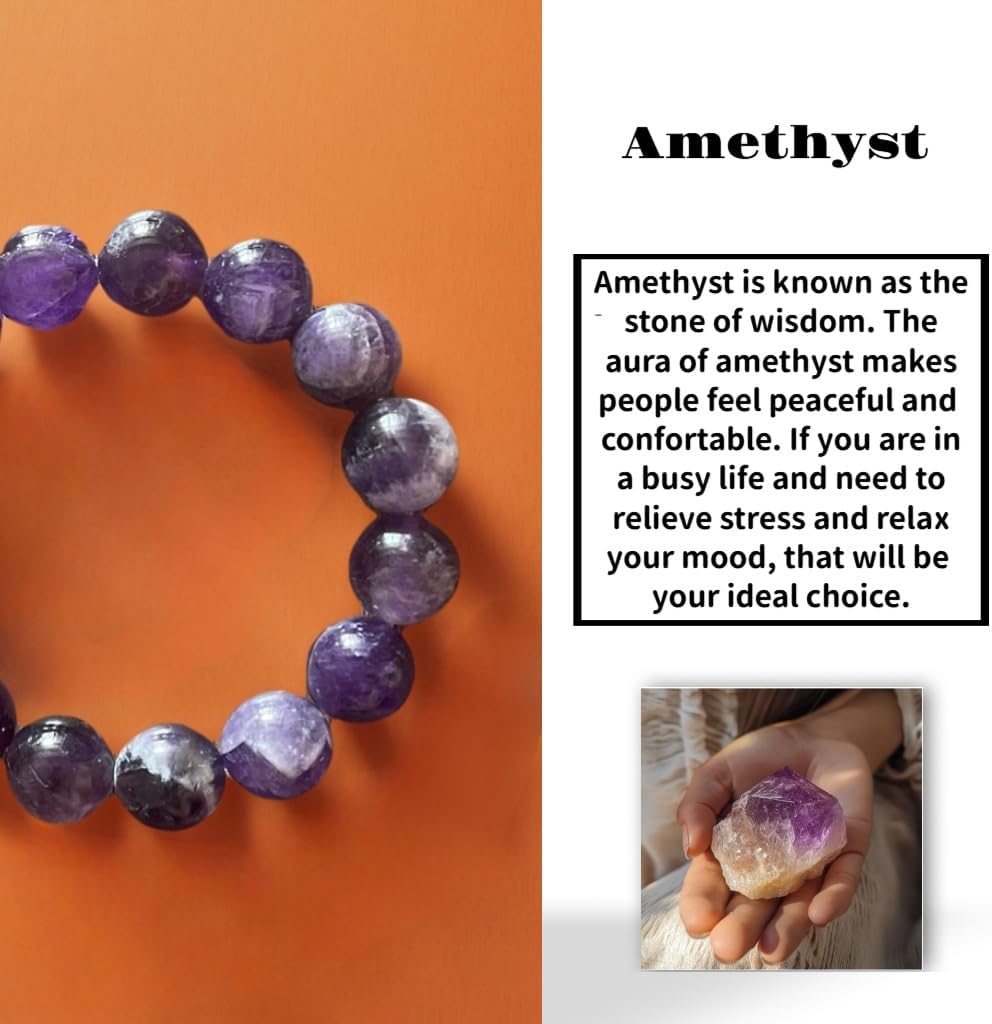 Natural Crystal Elastic Bracelet | Healing Crystal Jewelry | Stretch Beaded Bracelet for Women | 7 Inch Width - Image 2