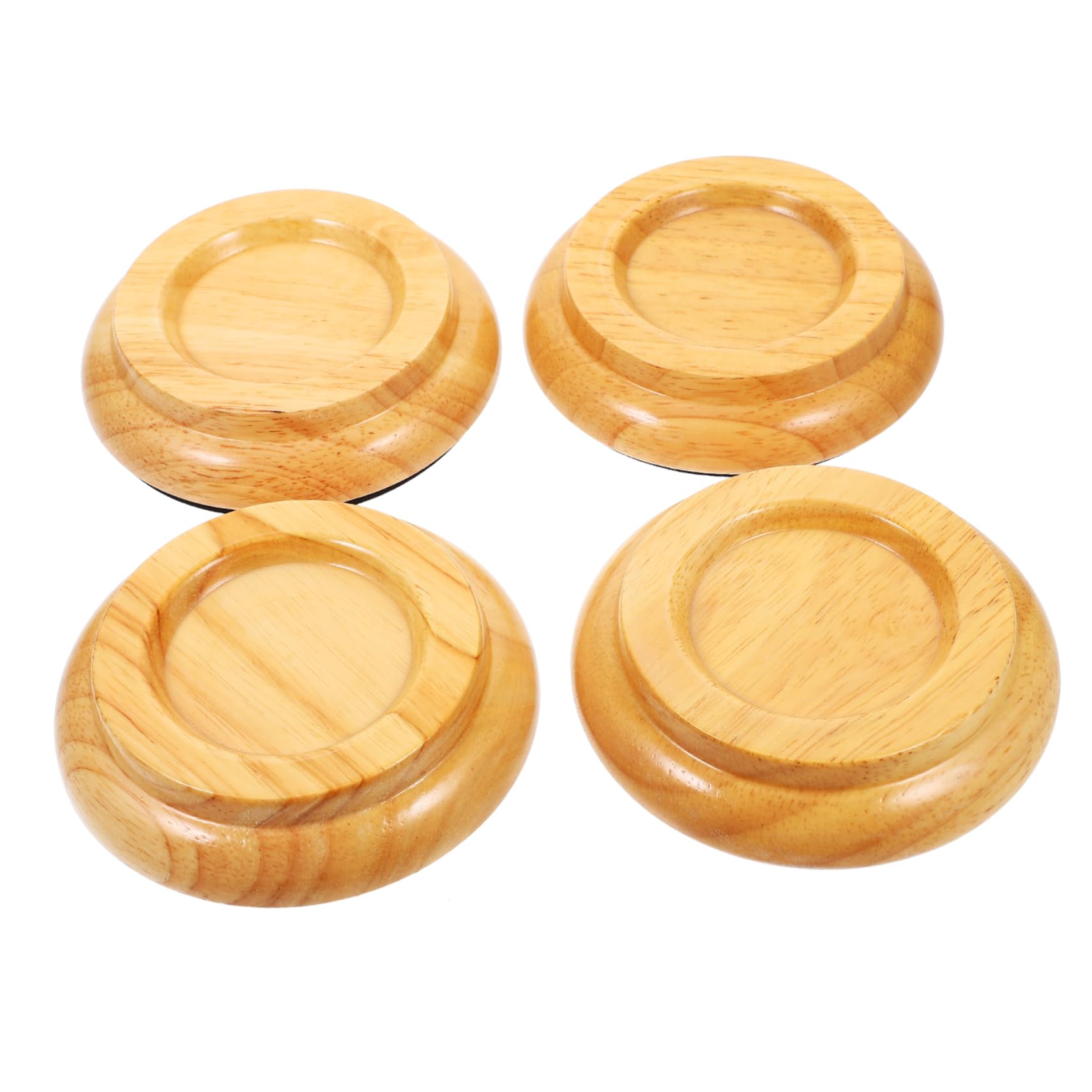 HEMOTON 4 Pcs Wooden Piano Leg Pads Non-skid Upright Piano Caster Cups Floor Protectors