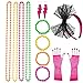 Coobey 80s Neon Bracelet Necklace Bow Headband Fishnet Gloves Lighting Earring
