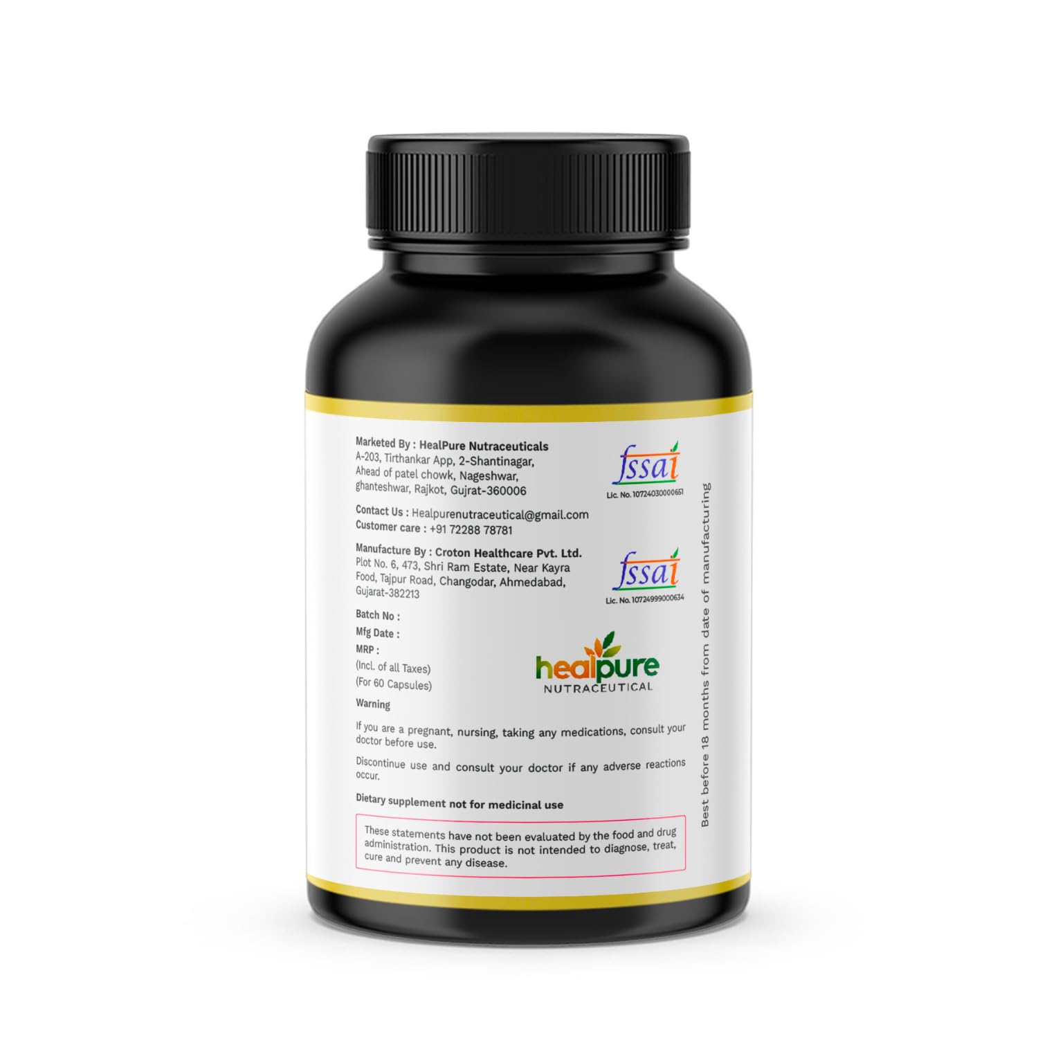 HEALPURE NUTRACEUTICAL Folic Acid 400 mcg - 60 Capsules (Pack of 2) 2