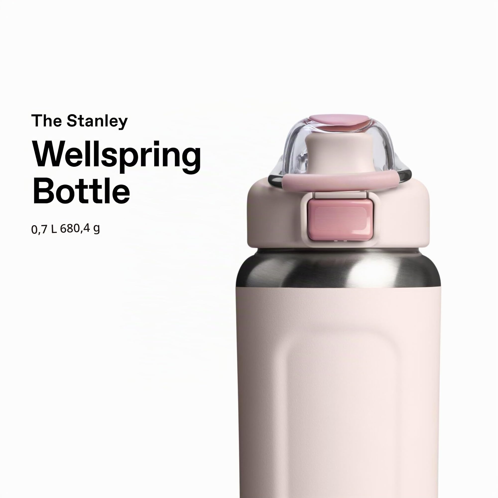 Stanley 1913 Wellspring Bottle 0.7L - 12 Ore Di Freddo - 40 Ore Di Ghiacciata - Senza BPA - Acciaio Inossidabile Riciclato - A Prova Di Perdite - Lavabile In Lavastoviglie