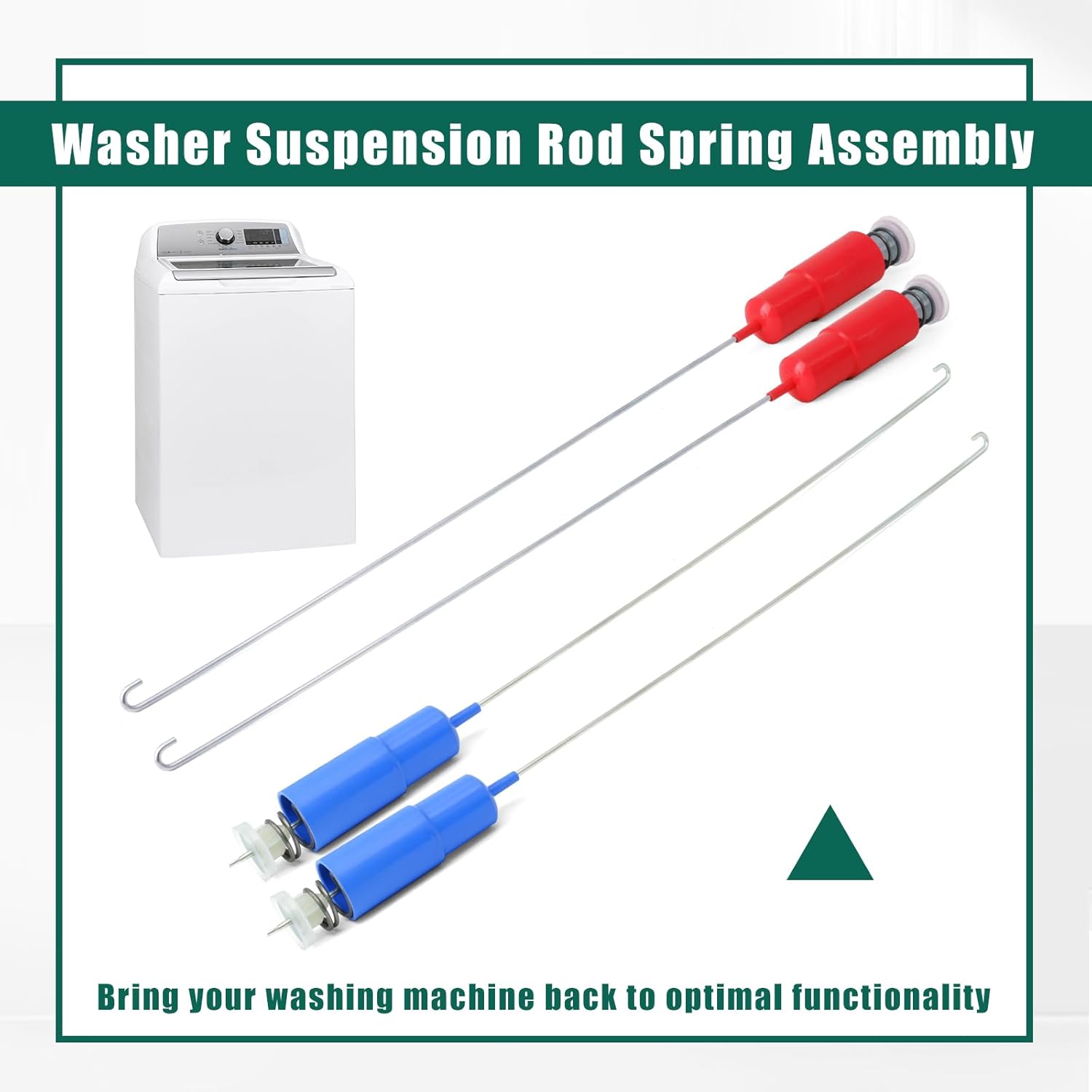 YUXIVCNE WH16X26912 WH16X26913 Washer Suspension Rod Spring Compatible with GE GTW750CSL1WS GTW750CPL1DG GTW750CPL0DG, Replace WH16X26734 WH16X26714 AP6328295 AP6331892 4588122 4863260 4Pcs
