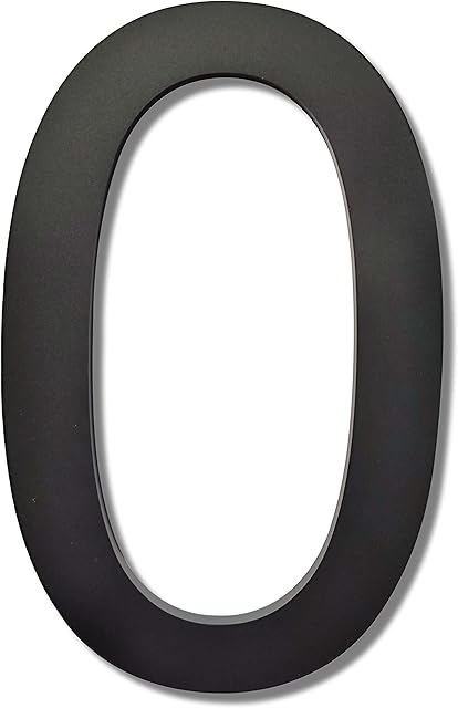 Ywonoby 8 Inch House Numbers for Outside-Large Modern 3D Floating Door Numbers-Weatherproof and Easy to Install-Matte Black Acrylic Number (0)