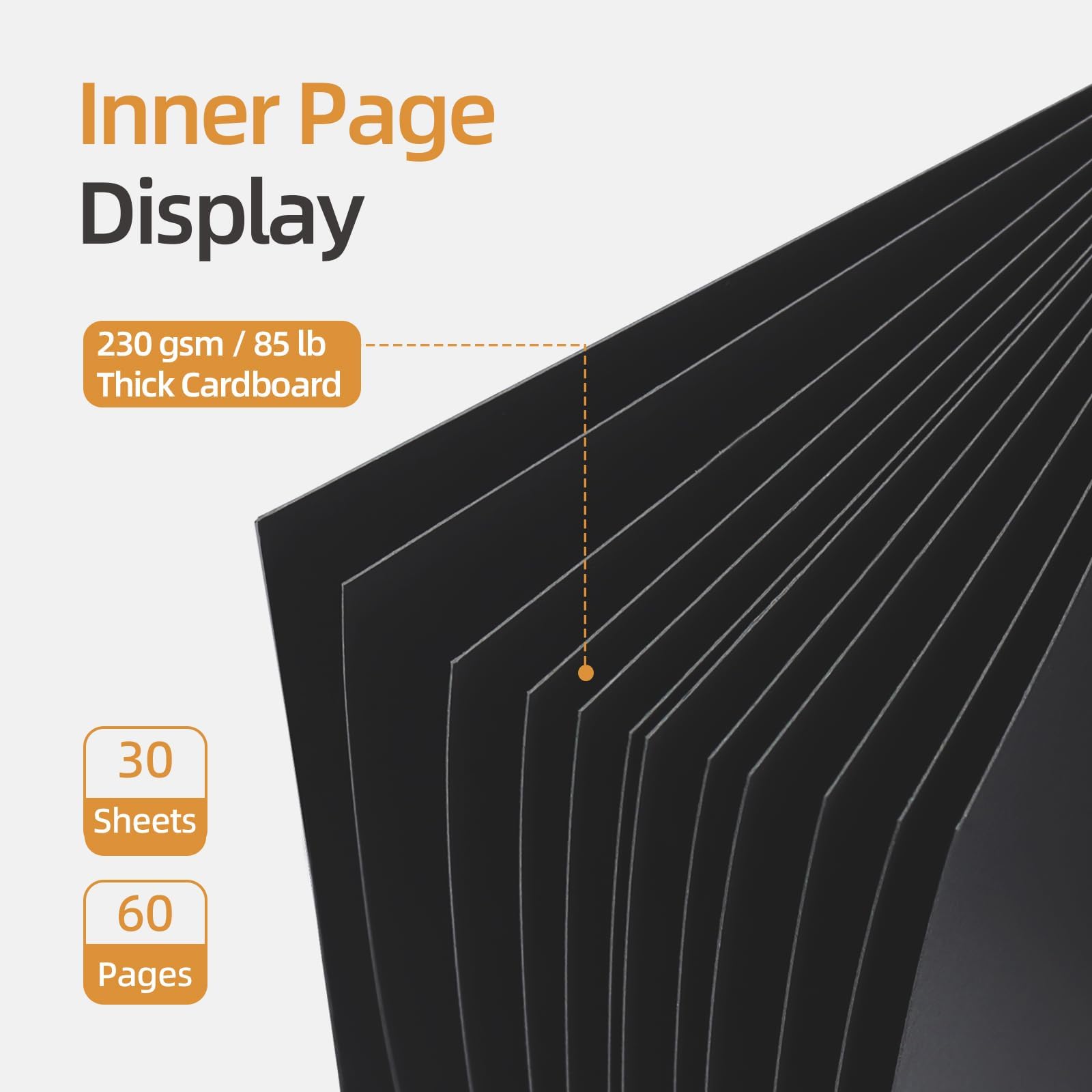 Vienrose DIY Scrapbook Photo Album Kit with Pens Tapes and Stickers 60 Pages Hardcover 8.5x11 Inches 3 Rings Removable Black Paper Scrapbooking for Lover Friends Kids Wedding Gift