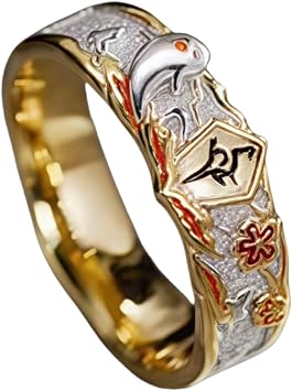 Sizuuenn Genshin Impact Hu Tao Hutao Ring Cosplay Peripheral Goods Anime Accessories School Festival Cultural Festival Festival Halloween Event Props Photography Commemorative Item Present