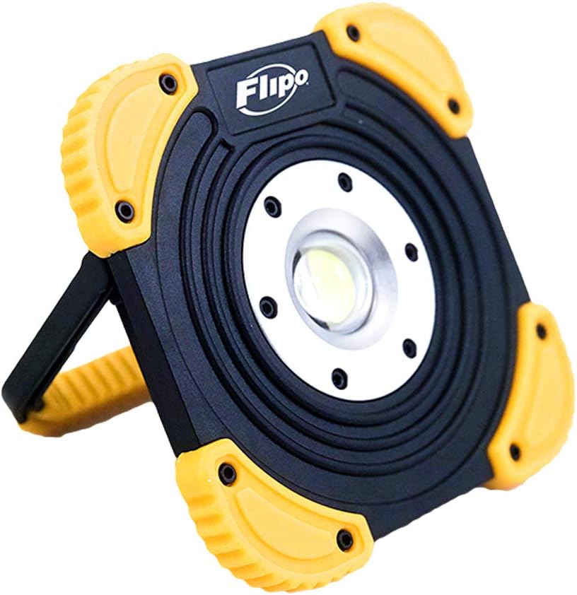 Titan 10W COB LED Portable Work Light with Adjustable light angles and 2 lighting modes: flood light/dim low light, LED Light for outdoor work, work shop, back yard night light, job site