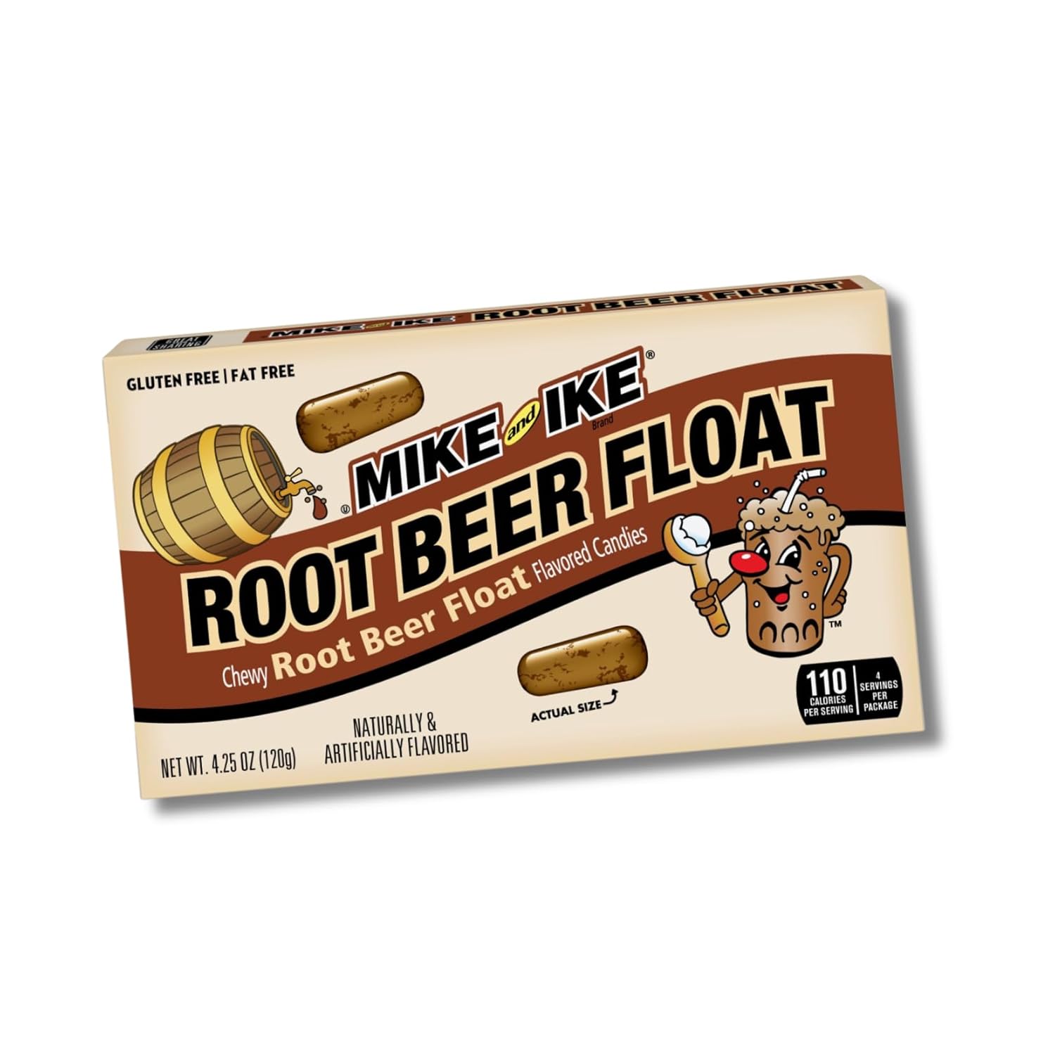 Mike & Ike - Root Beer Float - Pack of 12 - Limited Edition Flavor - 4.25 oz Theatre Boxes