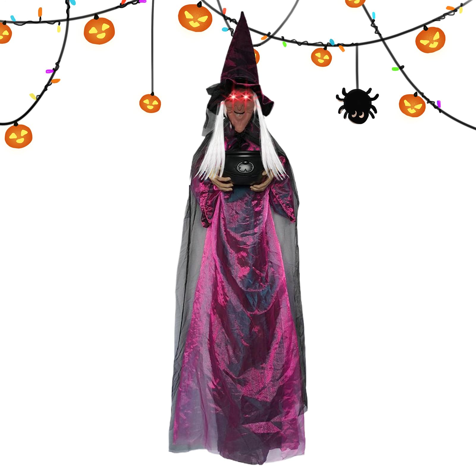 Halloween Hexe Dekoration 180 cm Außen-Spukhaus-Requisite mit Schrei- und