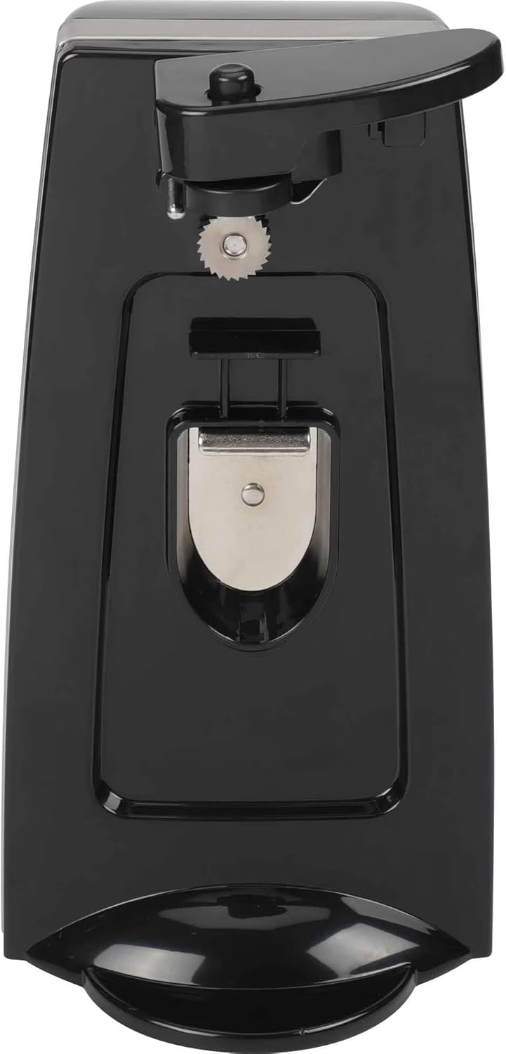 Deluxe Electric Can Opener with Stainless Steel Cutting Lever, Powerful Motor System for All Can Sizes, Auto-Stop Function – Black