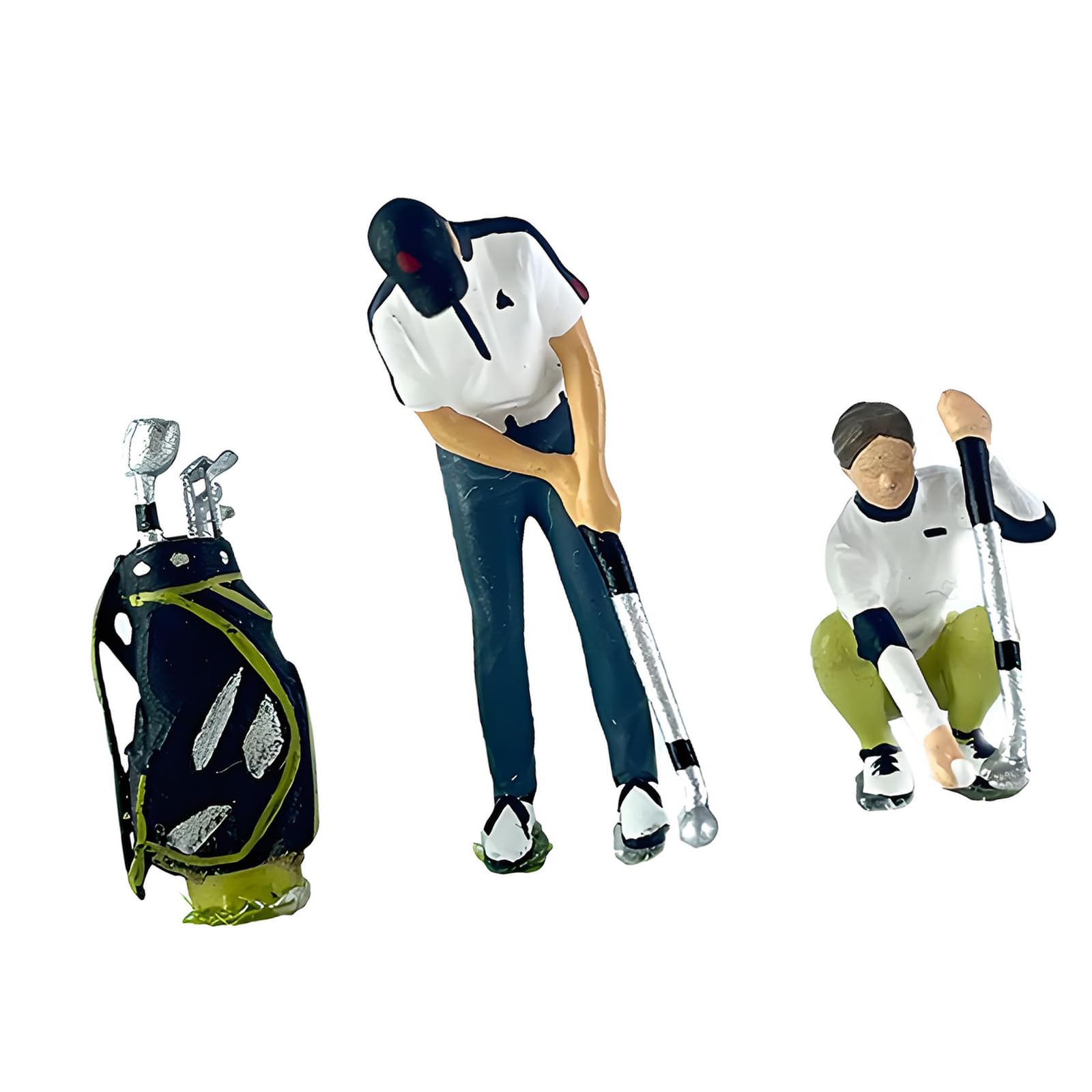 Msioytog 1: 64 Scale Hand Painted Resin Collectible Figure Miniature Model Accessories Realistic Golf Player Figure Model Gift Realistic Golf Player