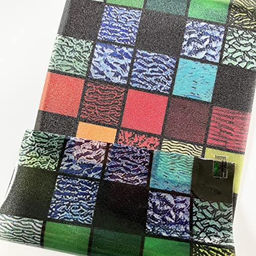 Lsrrret Stained Glass Window Film,Decorative Privacy Film Static Cling Glass Sticker Colourful Geometric Lattices Pattern For Glass Door Home House Ofiice (St05, 30Inx60In) #TOP3