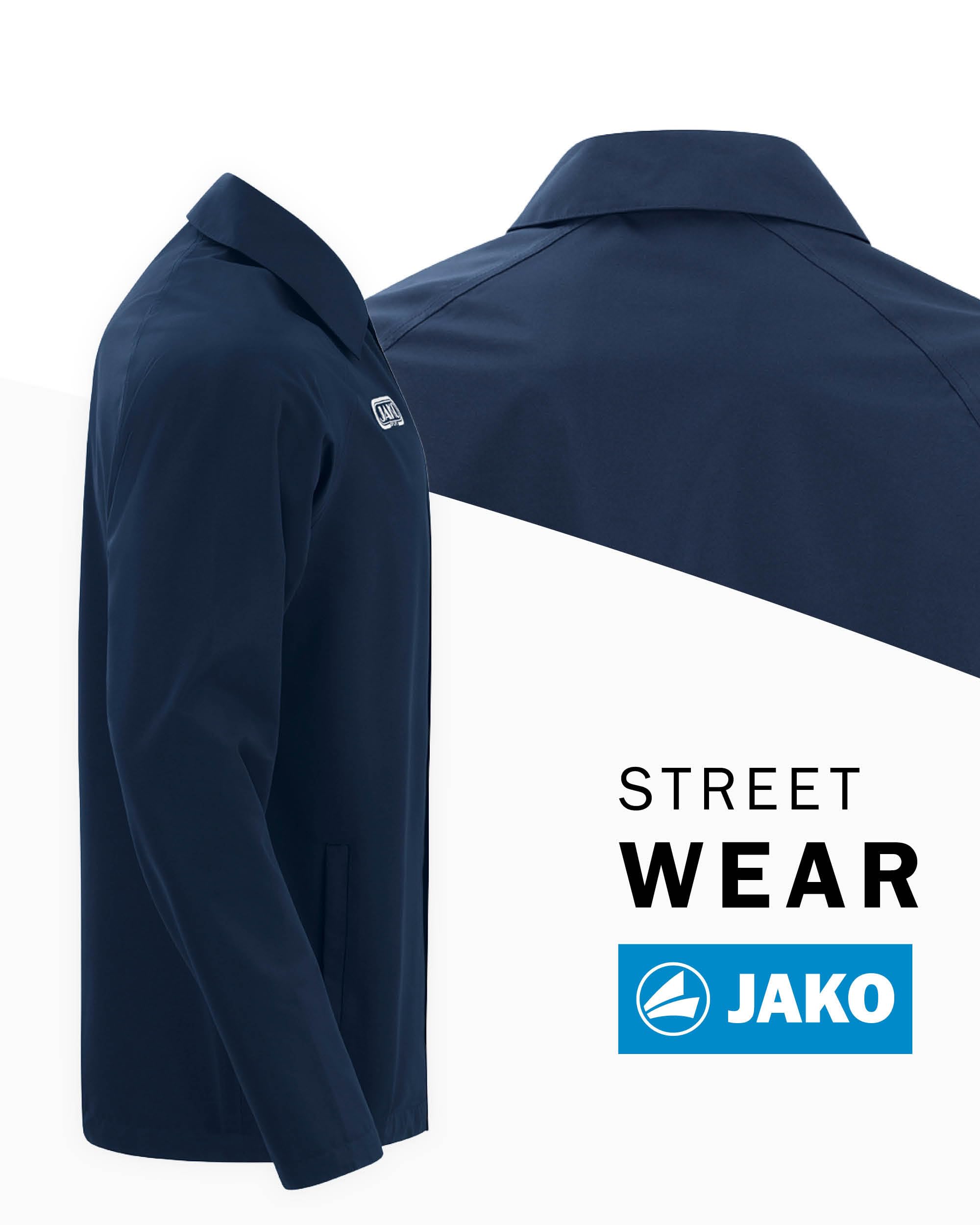 JAKO Wardrobe Coach Wendejacke Herren & Damen – Dein vielseitiger Retro-Look für Sport und Freizeit, Coachjacke mit Regen- und Windschutz