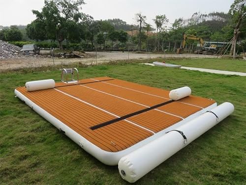 Inflatable Commercial Grade PVC Floating Fishing Platform Dock Pier with Ladder (5x4m)