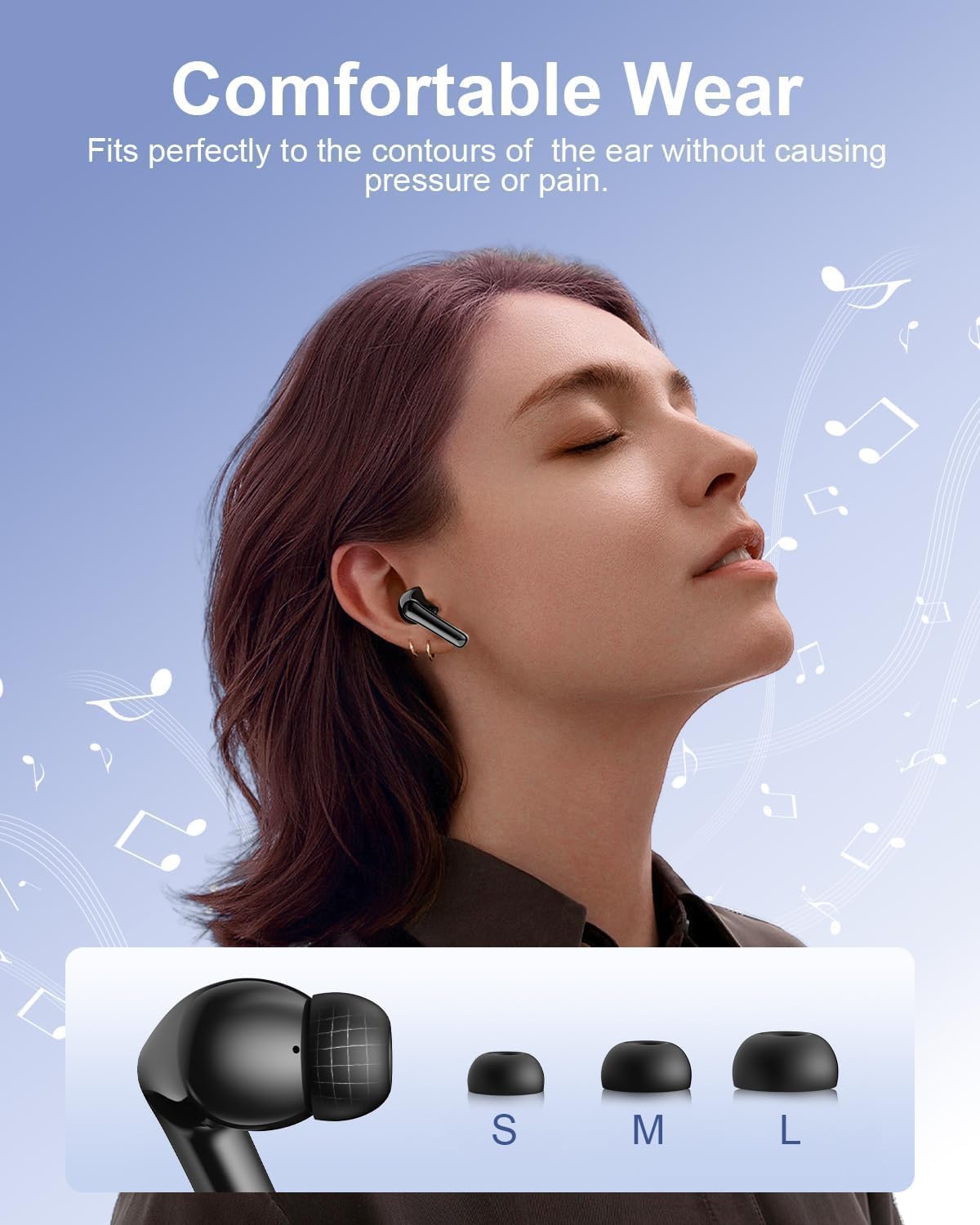 Wireless Earbuds, Bluetooth Ear Buds, Headphones with Clear Stereo Sound, 40H Playtime, Dual LED Display Case, IP7 Waterproof Earphones Built-in Mic for Phone Tablet Sports Workout