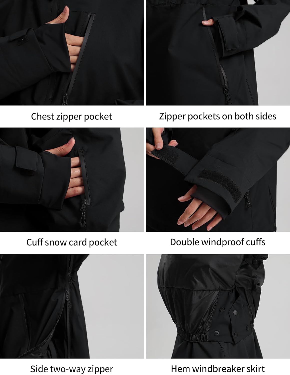 GSOU SNOW Women's Ski Jacket and Pants Set Baggy Snowboard Jacket Snow Suit Waterproof Windproof Hooded Coat - Image 4