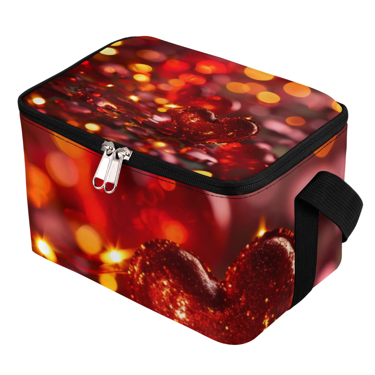 GzLeyigou Lunch Bags for Women Men 9 Cans,Red Love Hot & Cold Food Delivery Bag Insulated Grocery Bag Insulated Lunch Box Cooler Bag for Office Work Picnic Beach