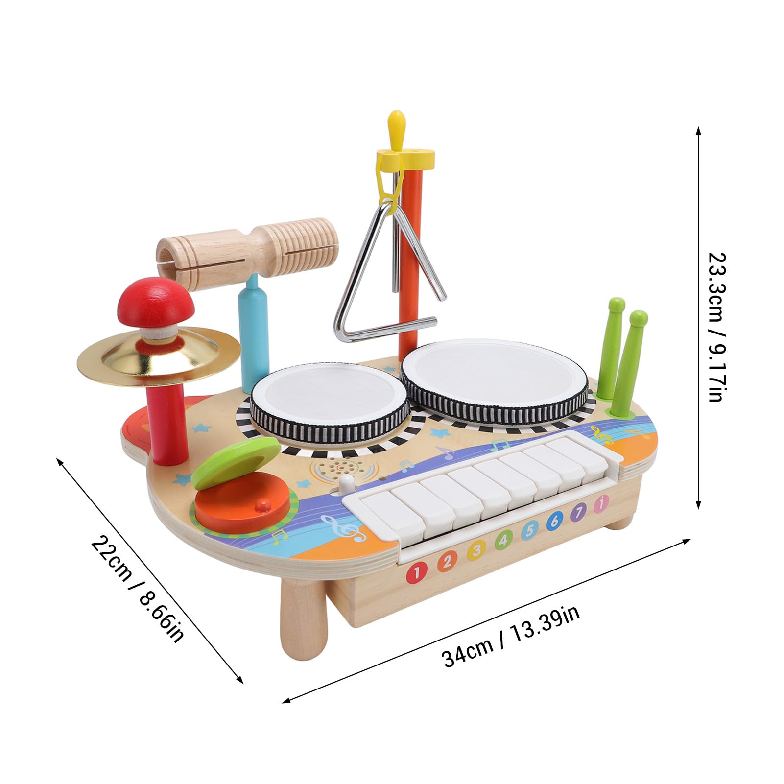 Drewniane Instrumenty Muzyczne dla Maluchów, Dzieci Bębny Zestaw Instrumentów Perkusji Fortepian Educational Musical Toys for Toddlerów Urodzinowych