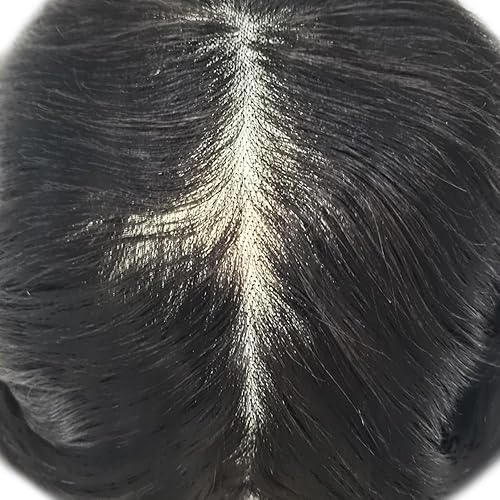 Miniatura 6 de Toupee - Sistema de reemplazo de piezas de cabello humano real, unidades de cabello humano real, parche de cabello tipo tupé, pieza de cabello para