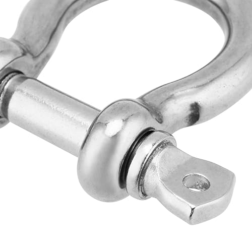 Miniatura 3 de JEUIHAU 10 grilletes de acero inoxidable 304 de 516 pulgadas, grillete de anclaje de pasador de tornillo, grilletes de anillo en D de acero