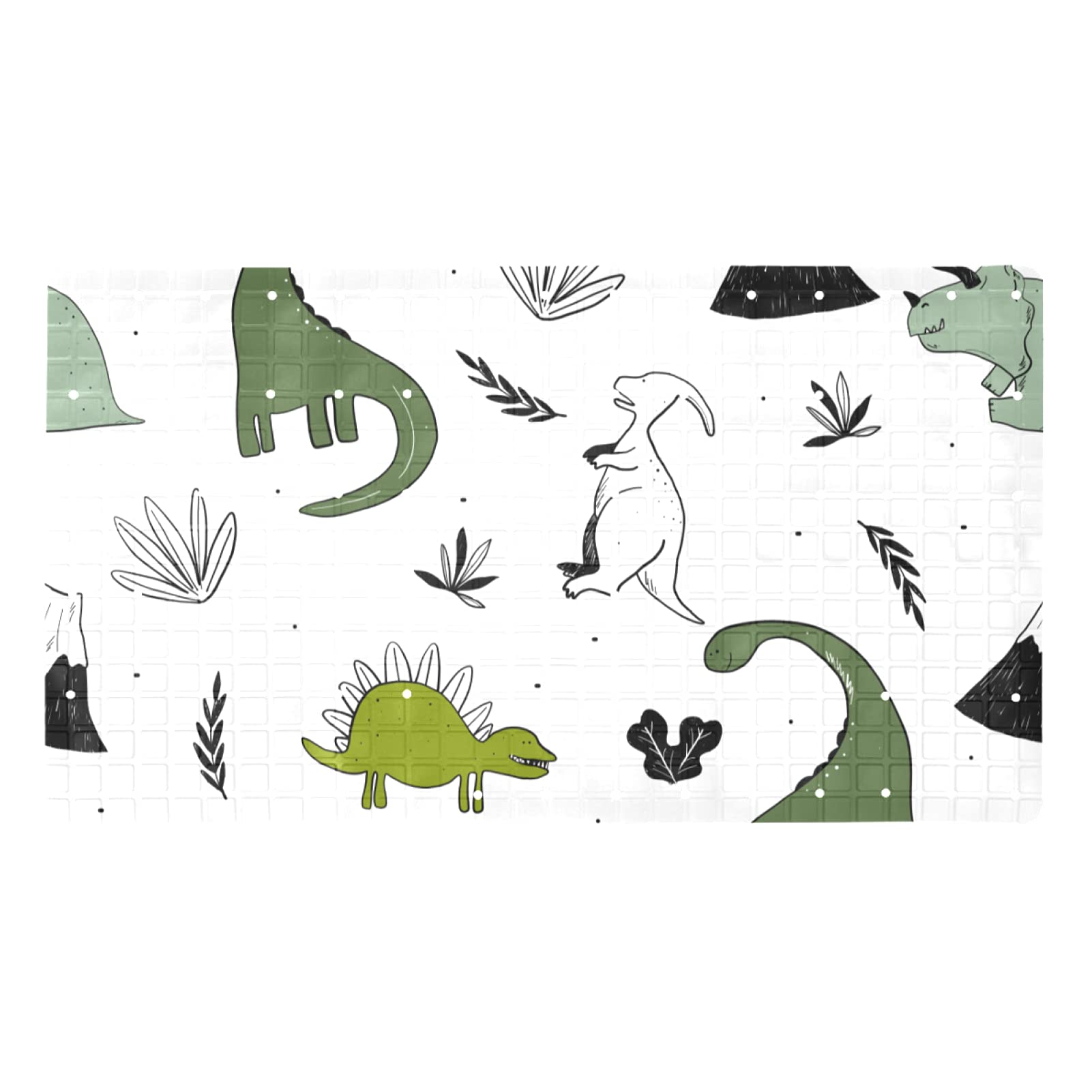 Tapis de bain antidérapant dinosaure 71x40 cm avec ventouses