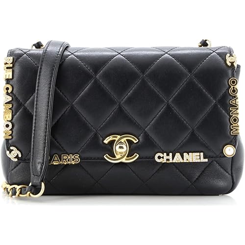 Chanel, Pre-Loved Paris Monaco Flap Bag Quilted Lambskin Mini, Black
