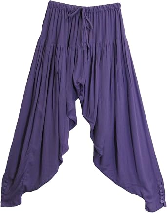 Indian Bohemian Alivaba Gypsy Hippie Meditation Yoga Gauze Clothes Harem Pants US Size Regular Color Purple