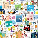 Yqskt 200PCS Funny Joke Stickers for Kids Teens, Funny Dialogue Stickers for Water Bottle Binder Notebook Laptop Waterproof Vinyl Decals for DIY Crafts Room Decor