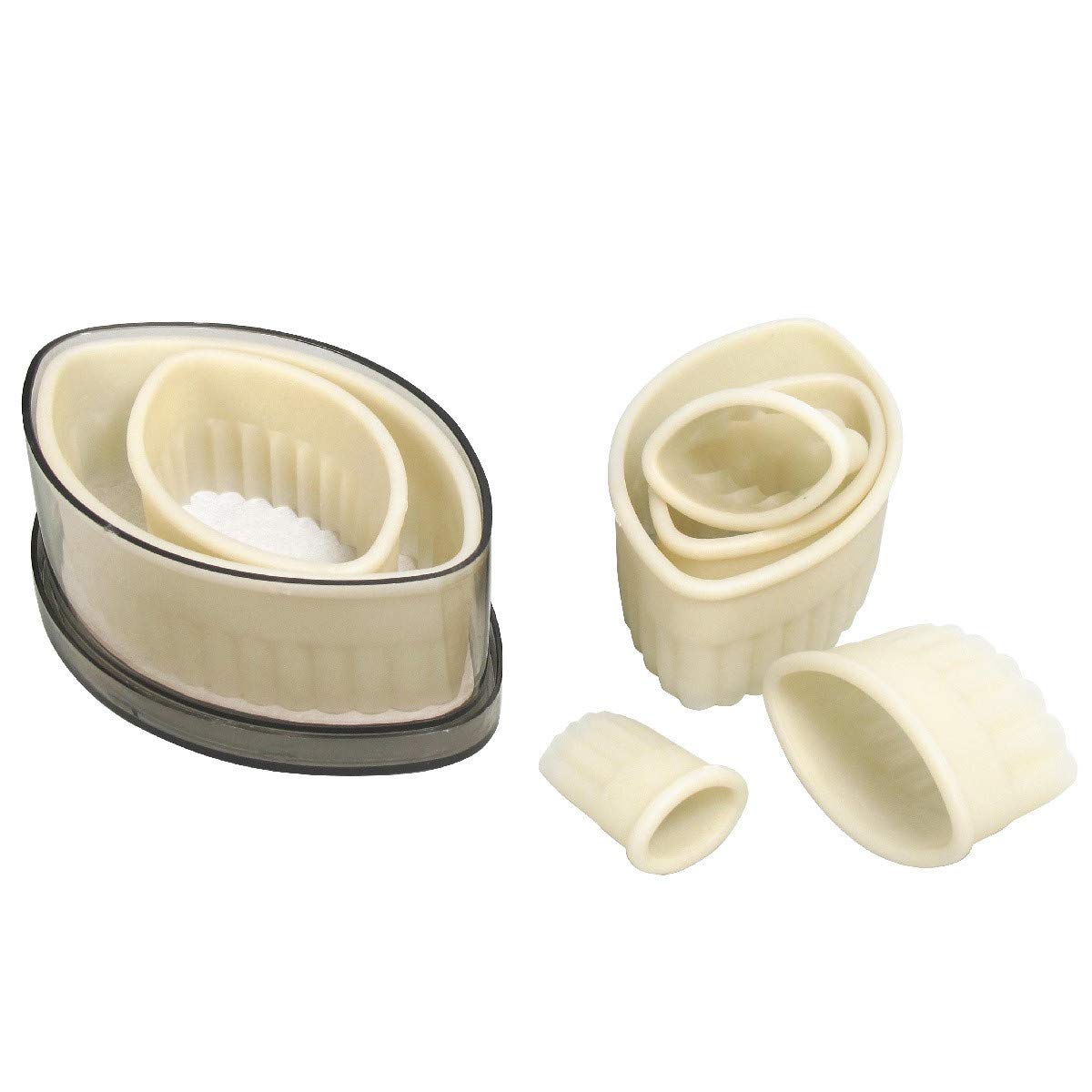 Thermohauser 8300031480 Cookie Cutter Set (Nylon), American Football Wavy, White, Diameter 3.0-12.0 cm, 7 Pieces