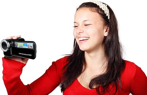 Miniatura 3 de Acuvar Videocámara digital compacta megapíxel de 16MP con video HD y fotos Zoom de 16x con pantalla de 2.4 pulgadas, tarjeta de 32 GB, funda para